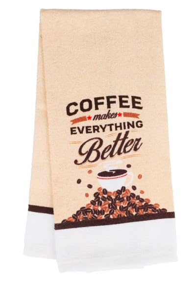 TopNotch Outlet Kitchen Towel Set - Kitchen Decor (2 Pc) Be Blessed with Love That Builds a Happy Home - Two Sentiment Cotton Towels - Home Decoration,Grey Black