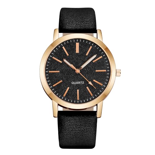 OFFCUP Montre pour Femme, Montre Femmes Bracelet en Cuir, Montre Analogique Quartz avec Cadran Etoilé et 3 Aiguilles, Montre de Poignet pour Ladies Mode Élégant pour...