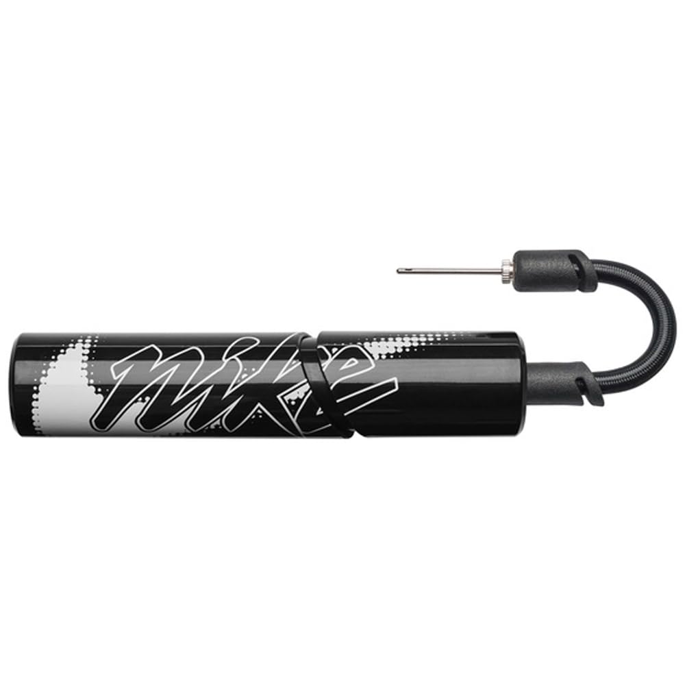 Nike Essential Ball Pump, air pump for football, basketball, handball, sports ball pump, compact portable ball inflator, training accessory, Black/Black/White, One Size