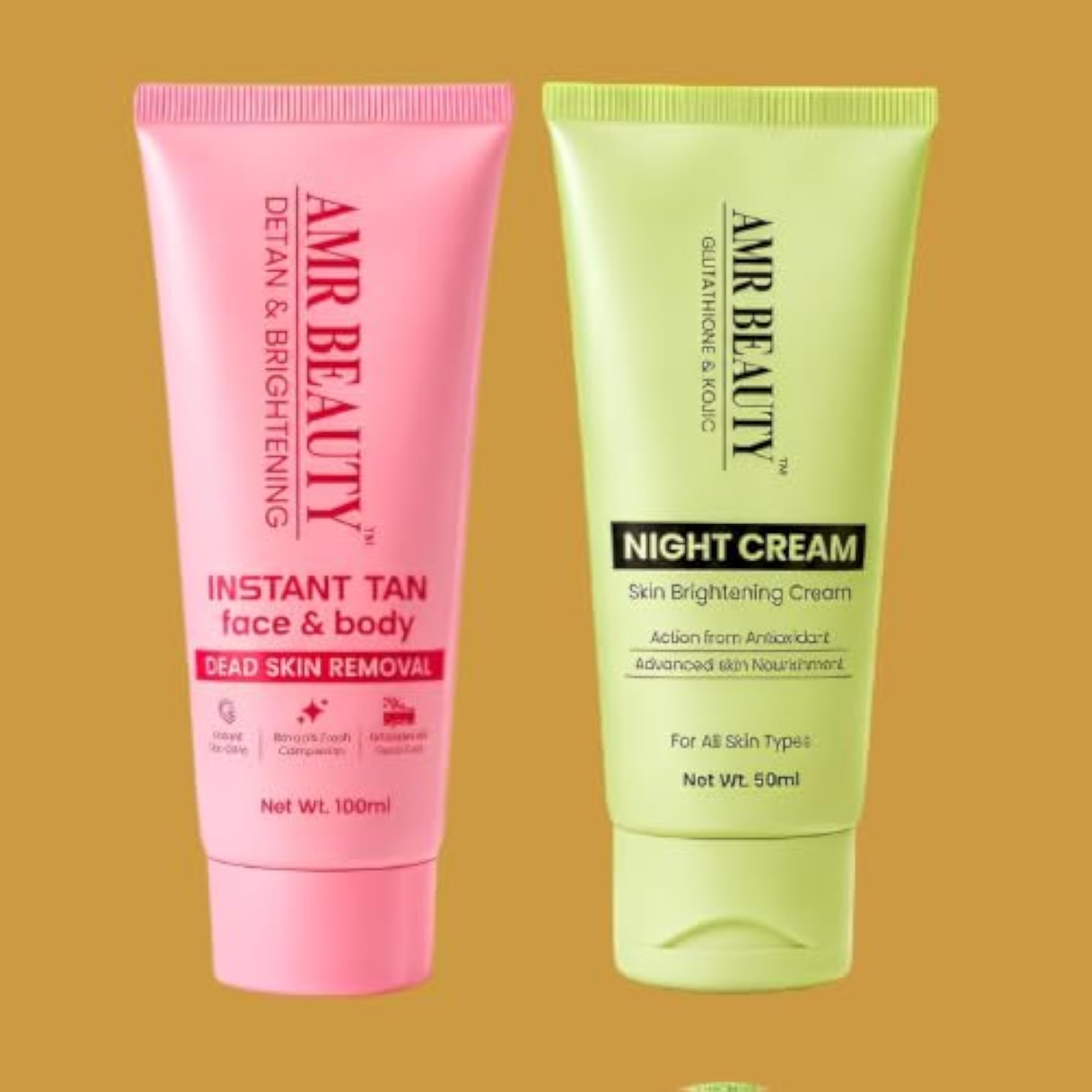 Face & Body Tan Wash with Brightening Night Cream, Gift Set