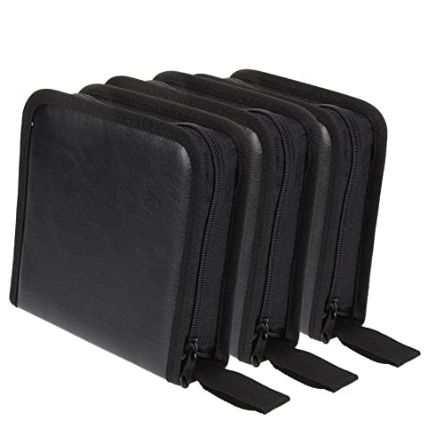 VOSAREA 3Pcs CD Storage Cases Portable Disc Holder Binder PU Disc Carrier for Organizing Music Games and Movies for Car and Home Use