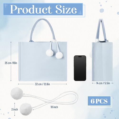 Paquete de 6 Bolsas Tote Personalizadas para Dama de Honor miniatura 2