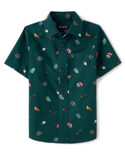 Image of The Children's Place Boys' Short Sleeve Poplin Button Down Shirt