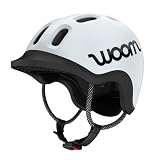 woom Ready - Casco per bambini, regolabile, anti-pizzicamento, con dettagli riflettenti, per ciclismo, pattinaggio a rotelle e monopattino, per bambini e bambine (età 1-14) - Grigio chiaro - S