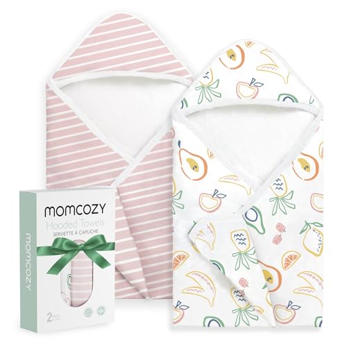 Baby Towel with Hood, Ultra Soft & Absorbent, Set of 2, Dreamy Pink Orchard
