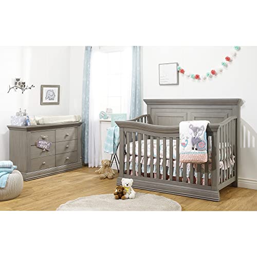 Sorelle Furniture Paxton Crib, Classic 4-In-1 Convertible Crib, Made of Wood, Non-Toxic Finish, Wooden Baby Bed, Toddler Bed, Child’s Daybed and Full-Size Bed, Nursery Furniture - Heritage Grey