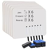 Hiziwimi 6er-Set Kleines Whiteboard A4, doppelseitig mit Löschfunktion