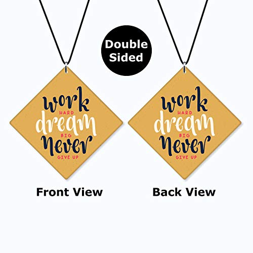 Image of TheYaYaCafe Yaya Cafe Motivational Gifts Acrylic Car Hanging Accessories Work Hard Dream Big Never Give Up Printed Interior Decoration