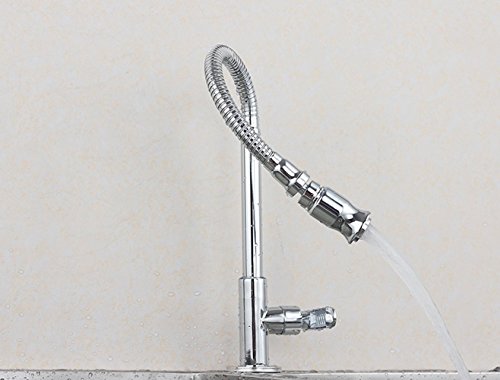 Robinet évier cuisine poignée unique eau froide chrome rotatif universel