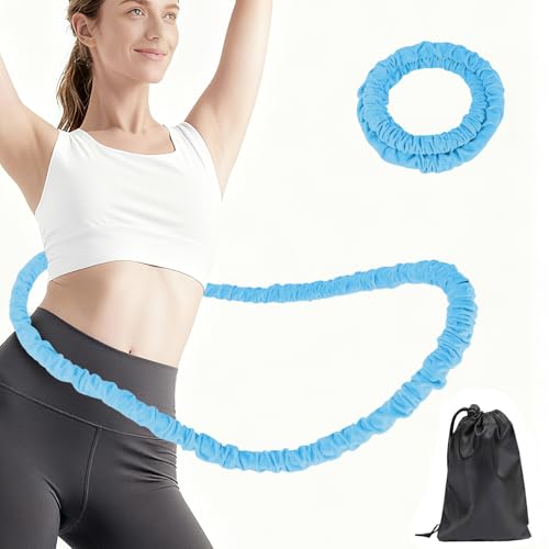 【2025冬季新登場】フラフープ 1.4kg ベルベット素材 スプリング 折りたたみ式 静音設計 柔らかい トレーニング用 人気 多機能エクササイズ 室内フィットネス 男女兼用