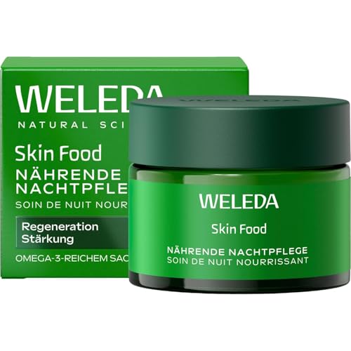 WELEDA Bio Skin Food Nachtpflege Regeneration & Stärkung - Naturkosmetik Hautpflege Gesichtscreme mit Inka Nussöl Sheabutter & Rosmarin. Natürliche Gesichtspflege Feuchtigkeitscreme (vegan / 40ml)