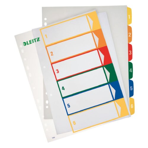Leitz 1292 Projektregister bedruckbar 1- 6 10er Maxi Sparpack