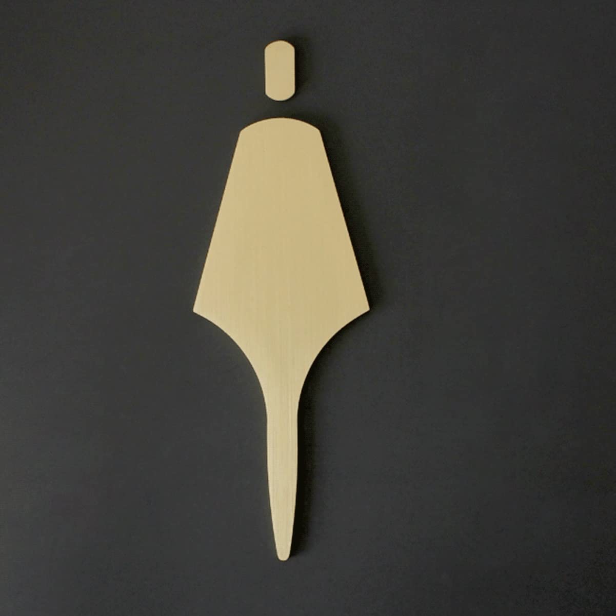 Juego de letreros de baño de latón for hombres y mujeres en oro, 2 piezas for baño, hotel, tienda(Wc)
