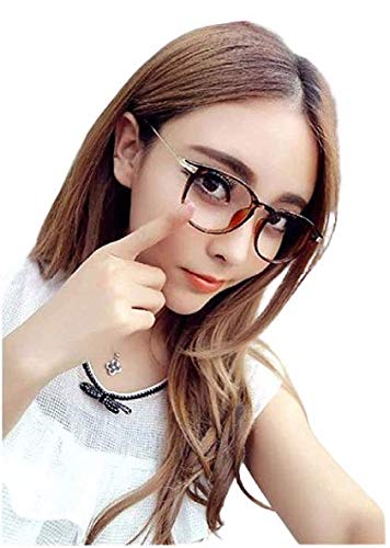 Roshfort Blue Light Blocking Glasses Computer Game Glasses Oval Round Eyeglasses Frame, Blue Light Blocker Glasses for Women Men, Anti Eye Eyestrain Reading Gaming Glasses Non Prescription