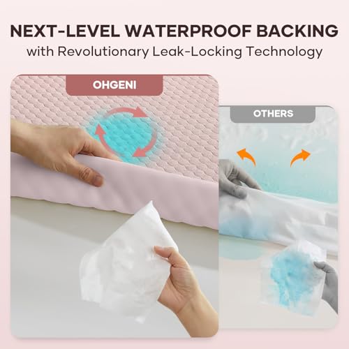 Image of OhGeni 100% Waterproof Mattress Protector 1 Count Hex Filled Bumps