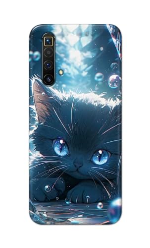 Image of Printed Hard Back Cover Case for Realme X3 | X3 SuperZoom | Realme X50 5G Back Cover (Cute Cat) -1111