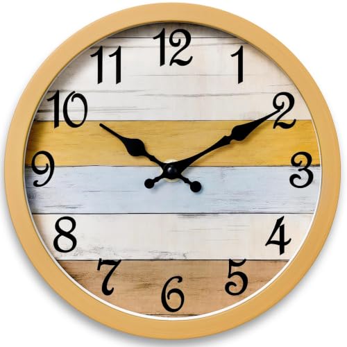 Image of CHYLIN Wall Clock Silent Non-Ticking Battery Operated Rustic Vintage