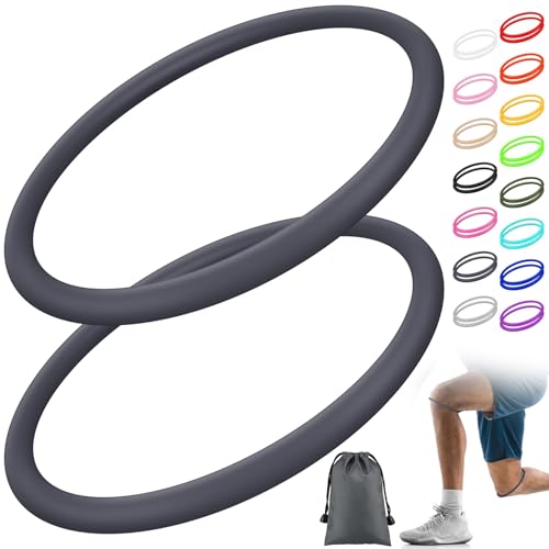 Image of Foilswirl Silicone Patella Knee Band for Basketball Patella Tendon Support Knee Pain Running Tendon Brace Support Strap(2,Dark Grey,M)