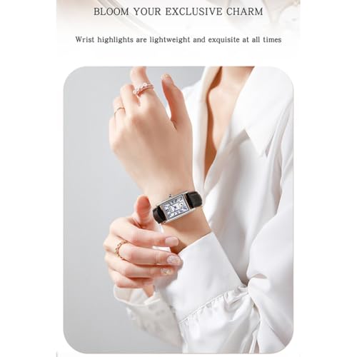 Image of Poshi Sanda Premium White Brass Sqaure Dial Watch | 200mm Rose Gold Stainless Steel Strap Quartz Watch for Women