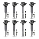 Set of 8 Ignition Coil Pack and Platinum Spark Plugs Compatible with Ford F150 Mustang 2011 2012