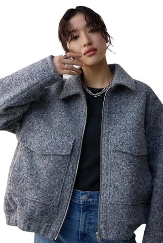 [AZUL by moussy] [アズールバイマウジー] ブークレ ビッグポケット コート レディース 250ISB30-340I S T.GRYのサムネイル