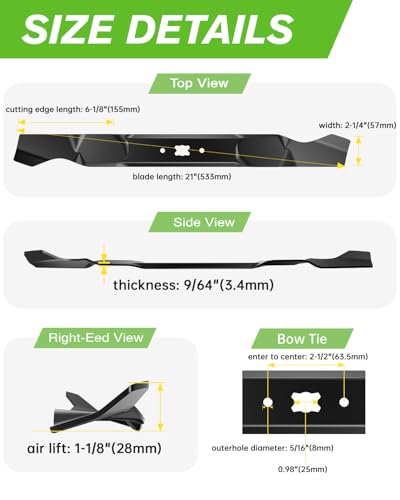 Lawn Mower Blade Size Details