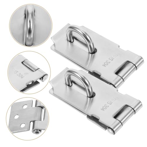 Image of DOITOOL 2pcs Outdoor Fence Locks Stainless Steel Gate Lock Latch Padlock Latch for Outdoor Use