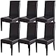Qubjus Esstisch Stuhl Abdeckungen, solide Pu Leder wasserdicht ölfest Stretch Esstisch Stuhl Protector Cover Slipcover (Kaffee, 6 Pack)