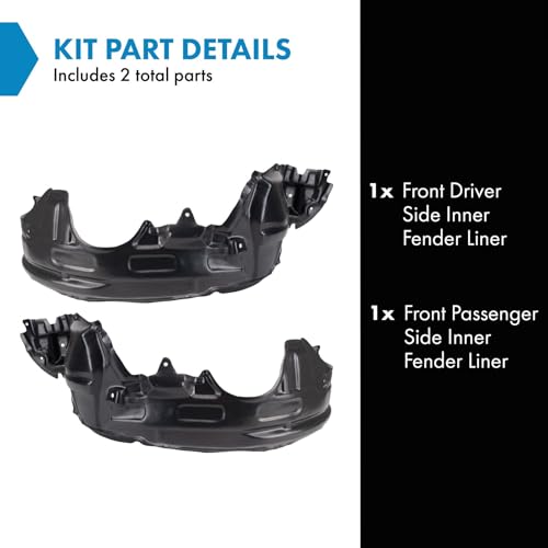 Image of TRQ Front Inner Fender Liner Set Compatible with 2004-2006 Scion xA SC1248101 SC1249101