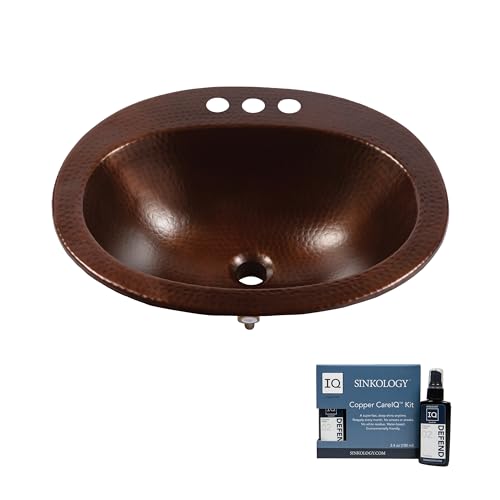 Seville-20-Drop-In-Bathroom-Sink-and-Care-Kit-Aged-Copper Seville 20 Drop In Bathroom Sink and Care Kit Aged Copper