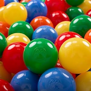 KiddyMoon Plastic Ballen Voor Kinderen Ø 7 Cm Kleurig Gecertificerd Gemakt In EU, Geel-Groen-Blauw-Rood-Oranje,100…