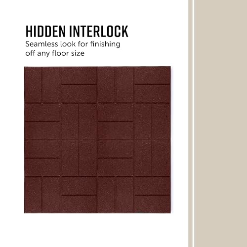 Playsafer Brick Rubber Interlocking Tiles | 16 X 16 | Easy Install for Indoor and Outdoor Use (Red, 20 Tiles) - Thumbnail 7