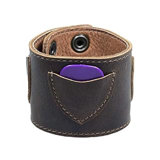 Hide & Drink Bracelet en cuir pour médiator de guitare Fait main Marron Bourbon - Les Beatles, Paul McCartney, John Lennon, RIngo Starr, George Harrison Hide & Drink Bracelet en cuir pour médiator de guitare Fait main Marron Bourbon – Image 3