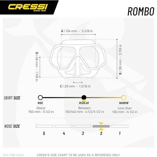 Cressi Low Volume Lightweight Frameless Mask para Pesca Submarina y Apnea - Ajuste Estrecho - Flexible y Resistente - Rombo: Diseñada en Italia miniatura 5