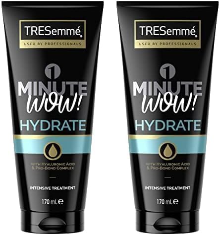 1 Minute WOW Hydrate Intensive Hair Treatment with Hyaluronic Acid & Pro-Bond Complex for dry or damaged hair 170 ml (Pack of 2)