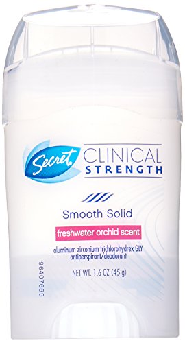 Secret Clinical Strength Smooth Solid Women's Antiperspirant and Deodorant Fresh Water Orchid Scent, 1.6 Ounce