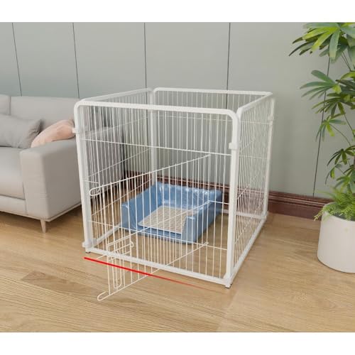 Sailozai ペットフェンスフェンス無料スプライシング犬ホーム小型、中型、大型犬ペットサークルフ (ホワイト,4個50*50*50cm)