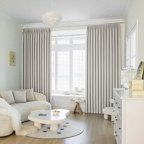 Maiher Full Shading Pinch Pleated Curtain With Tieback, Triple Weave Waterproof Thermal Insulated Window Treatment For Patio, Living Room, Bedroom (Sand Beige, 72" W X 108" L, 1 Panel) #TOP9
