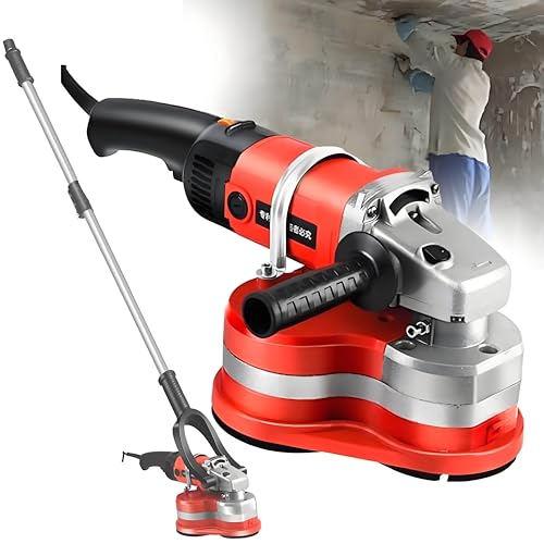 LHUITUI Ground Polishing Machine, Cement Ground Grinder, Three-Head Portable Sander Floor Grinder, Tri-Axis Structure, High-Temperature Resistance, Vacuum Cleaner Port Machine+TelescopicPole