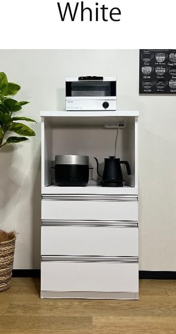 Amazon｜レンジ台 60幅 2口コンセント 食器棚 一人暮らし 完成品