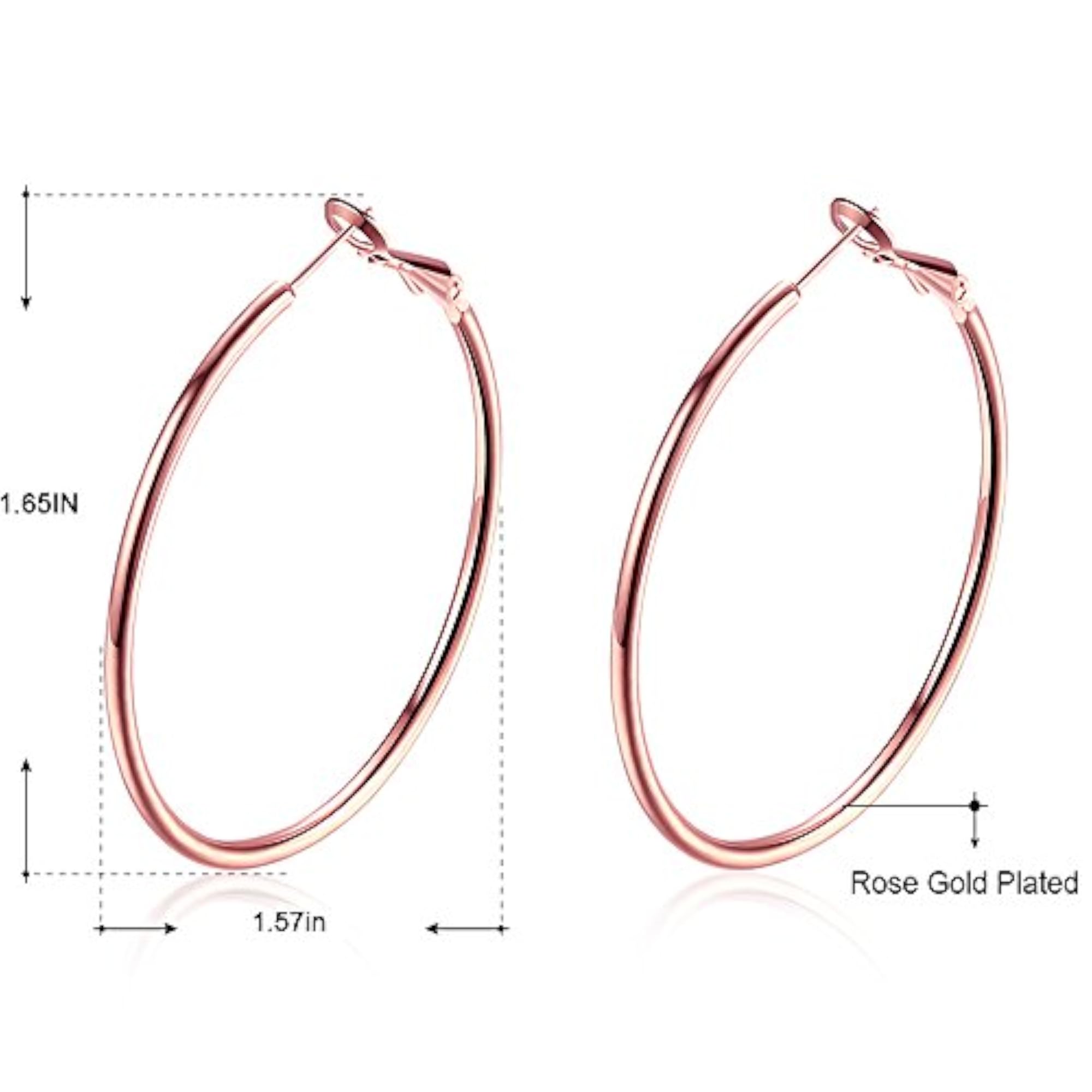 Women's 18K Gold Plated Rounded Hoop Earrings