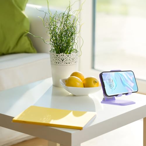 Lurrose Adjustable Mobile Phone Holder and Desktop Metal Tablet Stand Folding Multi-Angle Height Telescopic Cell Phone Rack for Office and Home Use Violet by Lurrose - Image 4