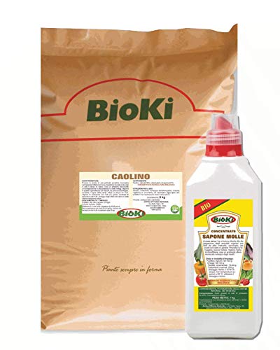 Bioki Caolino per Agricoltura Busta da 8 kg + Sapone Molle potassico Bottiglia da 1 kg, Offerta