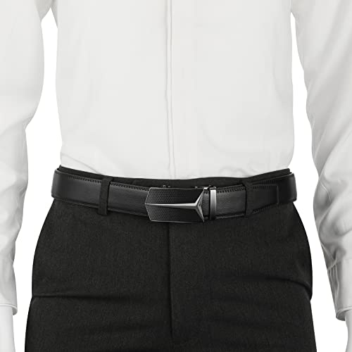 Image of Lavemi Men's Real Leather Ratchet Dress Belt with Automatic Buckle,Elegant Gift Box