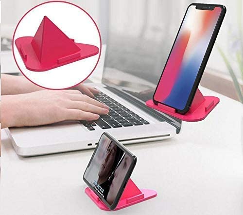 Image of Pack of 6pc Pyramid Triangle Shape Mobile Holder Table Anti Slip, Safe, Multi Angle Table Mobile Holder, Mobile Mount,