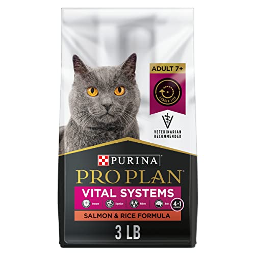Purina Pro Plan Vital Systems Salmon and Rice Formula Senior Cat Food Dry 4-in-1 Formula - 3 lb. Bag