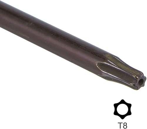 Miniatura 4 de uxcell T8 Anti manipulación Torx Star Key Bit Llave, forma de L 3.15 pulgadas brazo largo, acero S2 4 PC