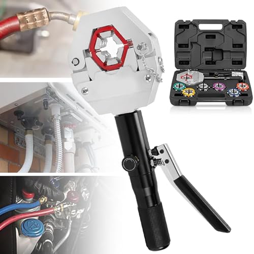 Herramienta para reparar manguera aire acondicionado kit de engarzado manual negro de 3/8 a 7/8