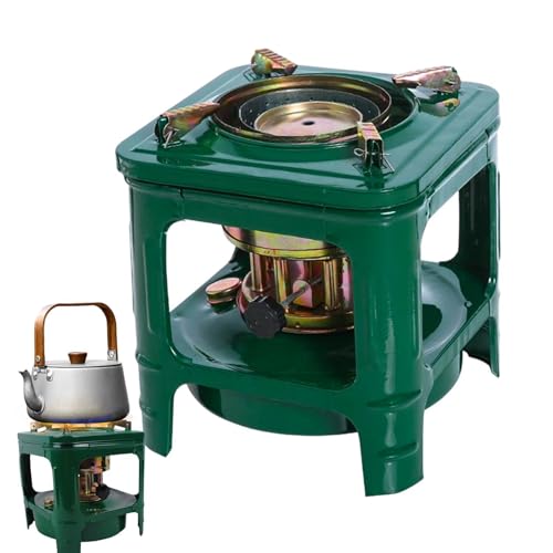 DzpKrka Chauffage Au Pétrole Pour Intérieur - Chauffage Portable,Brûleur avec 8 Mèches en Coton pour Cuisson et de l'Eau pour Camping, Randonnée, Sac à Dos, Pique-nique et Extérieur pour 2 à