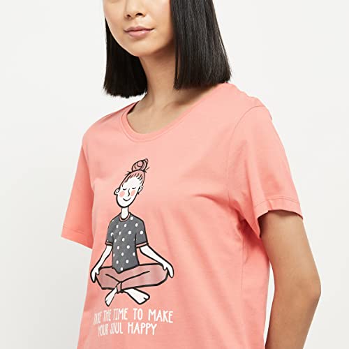 Image of Max Women's Printed Round Neck Half Sleeve Cotton Pyjama Set